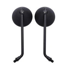 Round Black Motorcycle Side Mirrors For Harley Davidson Sportster XL 883 1200