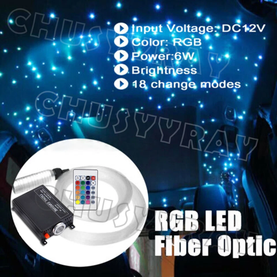Fiber Optic RGBW Twinkle PMMA Fiber LED Optical Star Ceiling Kit Light 300pcs*2M - Image 2 of 4