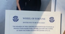 Four production passes to Wheel of Fortune in Culver City, CA!