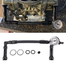 6AN Braided Dual Feed Carb Fuel Line Double Pump for 4150 Holley Carburetor