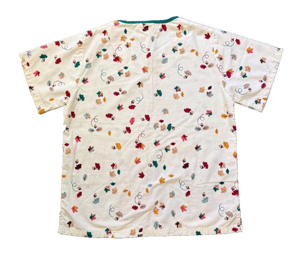 UA Scrubs Uniform Advantage Women's Thanksgiving Scrub Top Size Medium - Image 2 of 3