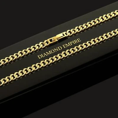 Panzerkette 4 mm Halskette Echt 750er Gold 18Karat vergoldet Damen Herren K1808L - Bild 1 von 3