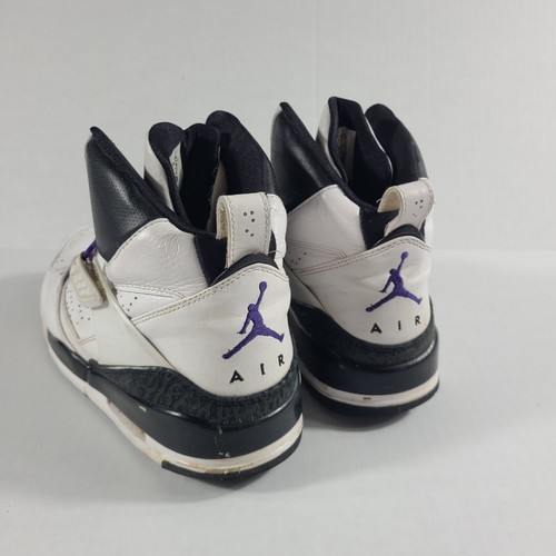 Nike Air Jordan Mens 9.5 Flight 45 High White Varsity Purple 384519-108 - 第 6/15 張圖片
