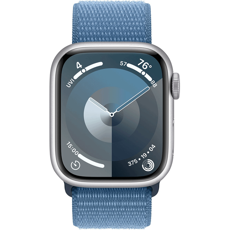Apple Watch Series 9 41mm GPS Silver Case with Winter Blue Sport  