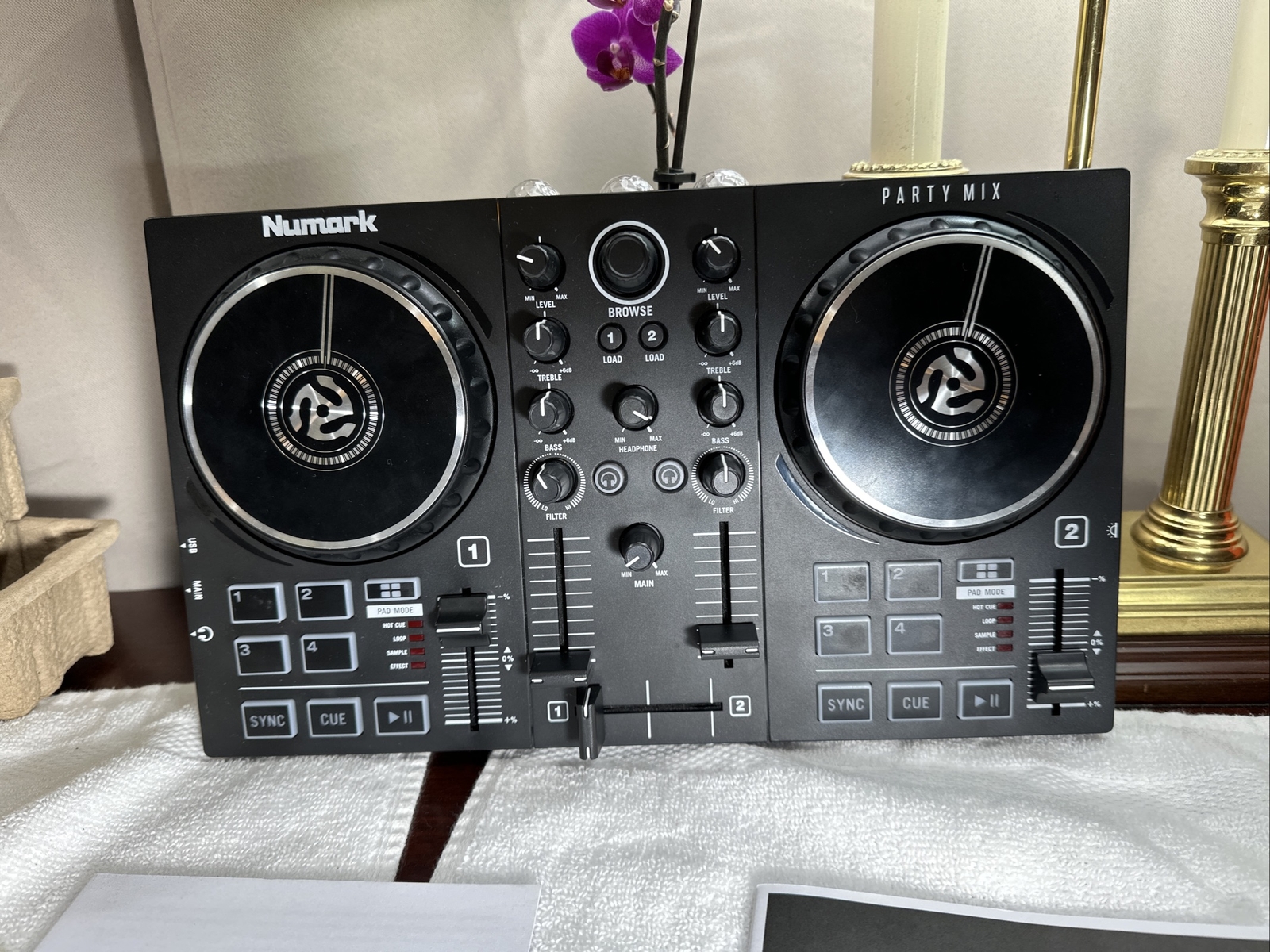 Numark Party Mix II Double Deck Controller with Party Lights NO Power Cord