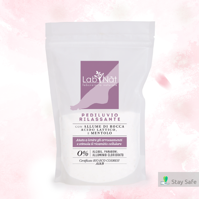LABNAT Pediluvio Rilassante con  Allume di Rocca, acido lattico, mentolo - 120 g