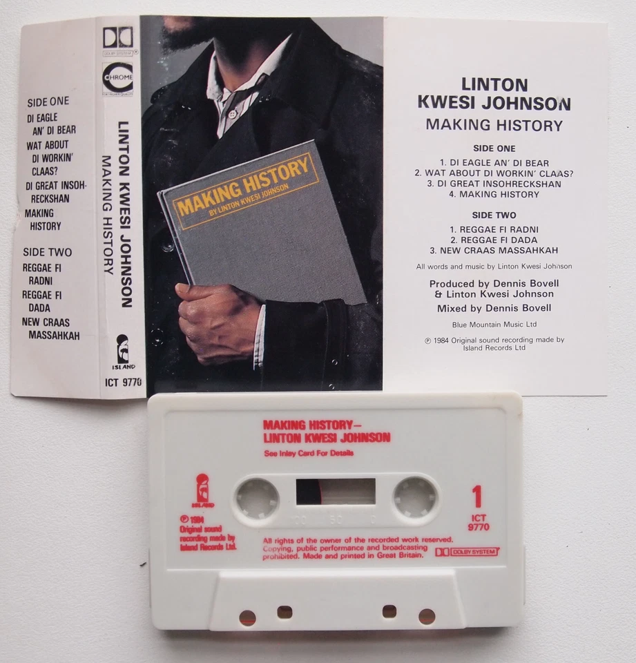 LINTON KWESI JOHNSON - MAKING HISTORY (ISLAND ICT9770) 1984 UK CASSETTE DUB Foto 2 de 4