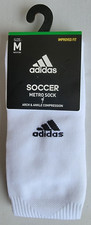 Unisex Sz M 5-8.5Men/5-9.5Women White Black Adidas Soccer Metro Socks 5152119CI