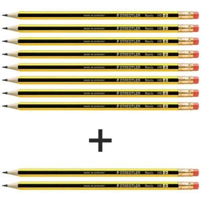 STAEDTLER Bleistift Noris 122 Nr. 2 mit Radiergummi 8+2 SPARPACK