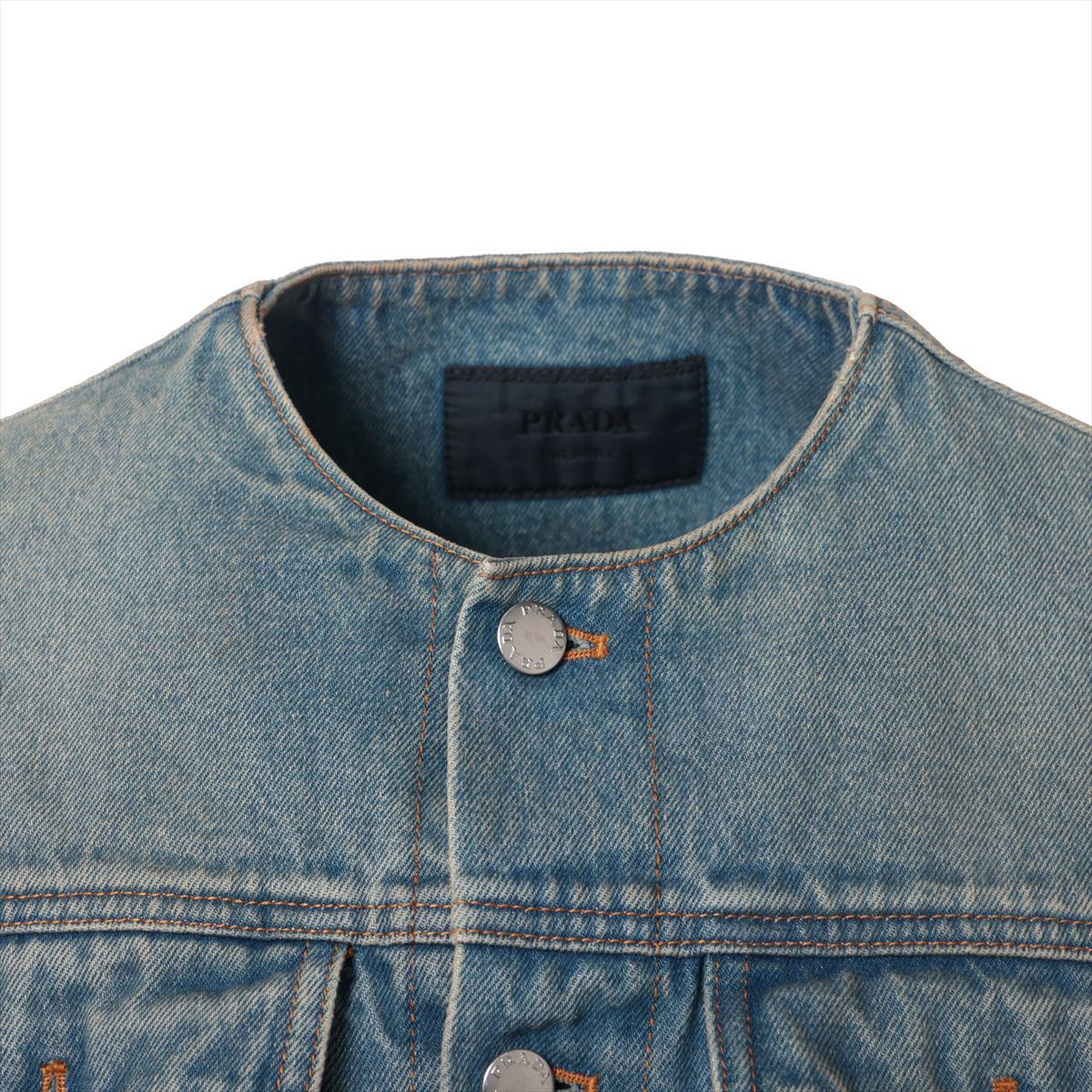 Prada 23SS Cotton Denim Jacket M Men's Blue GEB229 Triangle Prada 23SS Cotton Denim Jacket M Men's Blue GEB229 Triangle