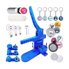 Button Maker Machine Multiple Sizes 1-1.25-2.25in 500 Buttons,15 Bottle Open...