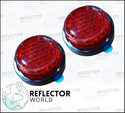 Pair Motorcycle Numberplate Tail Tidy Red Rear Reflectors MOT LEGAL  Stick On