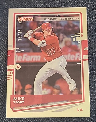 2020 Donruss Mike Trout SILVER Milestone Season Stat Line Variation /45 #129. SP