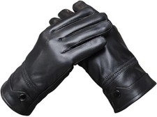 Men's Winter Genuine Sheepskin Gloves, Touch Screen Warm Leather Gloves for Men,