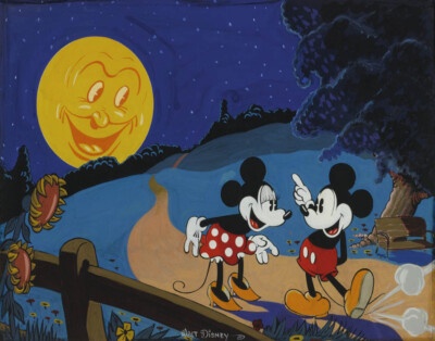 Mickey & Minnie Walking In The Moonlight Canvas Print 16 x 20 | eBay