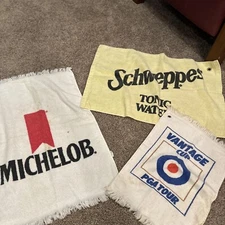 1980’s Vintage Michelob Beer Schweppes Tonic Vantage Cigarettes Logo Golf Towel