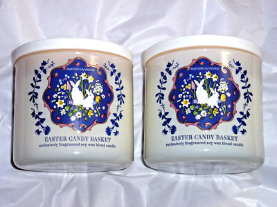 Bath & Body Works EASTER CANDY BASKET  w/CERAMIC LID  14.5 oz. Candle X 2-  New!