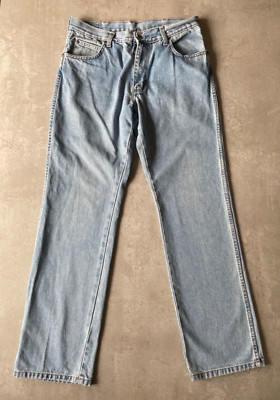 Vintage Wrangler Jeans Herren Straight Light Wash Zip Fly W32 L32