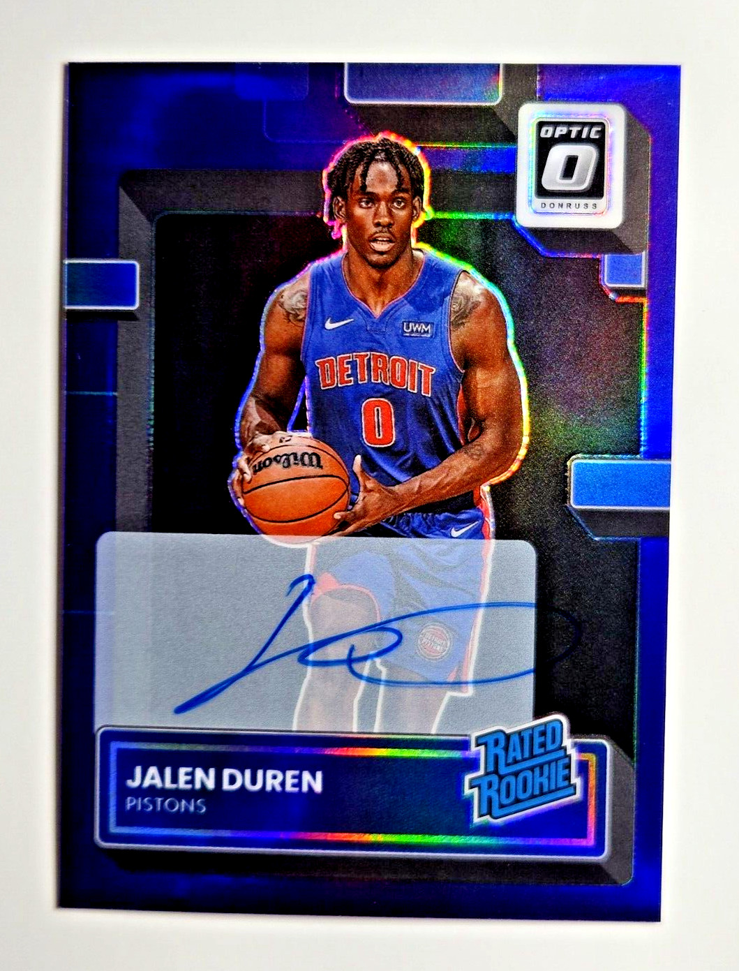 2022-23 Donruss Optic Jalen Duren Rated Rookie Holo Auto Purple Prizm #227 Mint