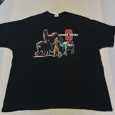Mage Wars 2XL Black T-shirt Arcane Wonders Board Game Duel Wizard 