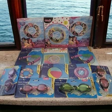 Pool Bundle Disney Princess & Minnie Mouse Swim Rings, Chair, Ball & Goggles