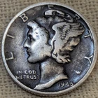 1945 Mercury Dime VG/Fine : Monster Tone, Philadelphia Mint - .9 Fine Silver
