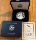 2011 W American Eagle United States Mint 1 oz Silver Proof Coin