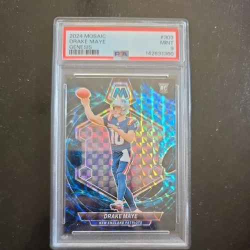 2024 PANINI MOSAIC GENESIS DRAKE MAYE #303 PSA 9 Patriots
