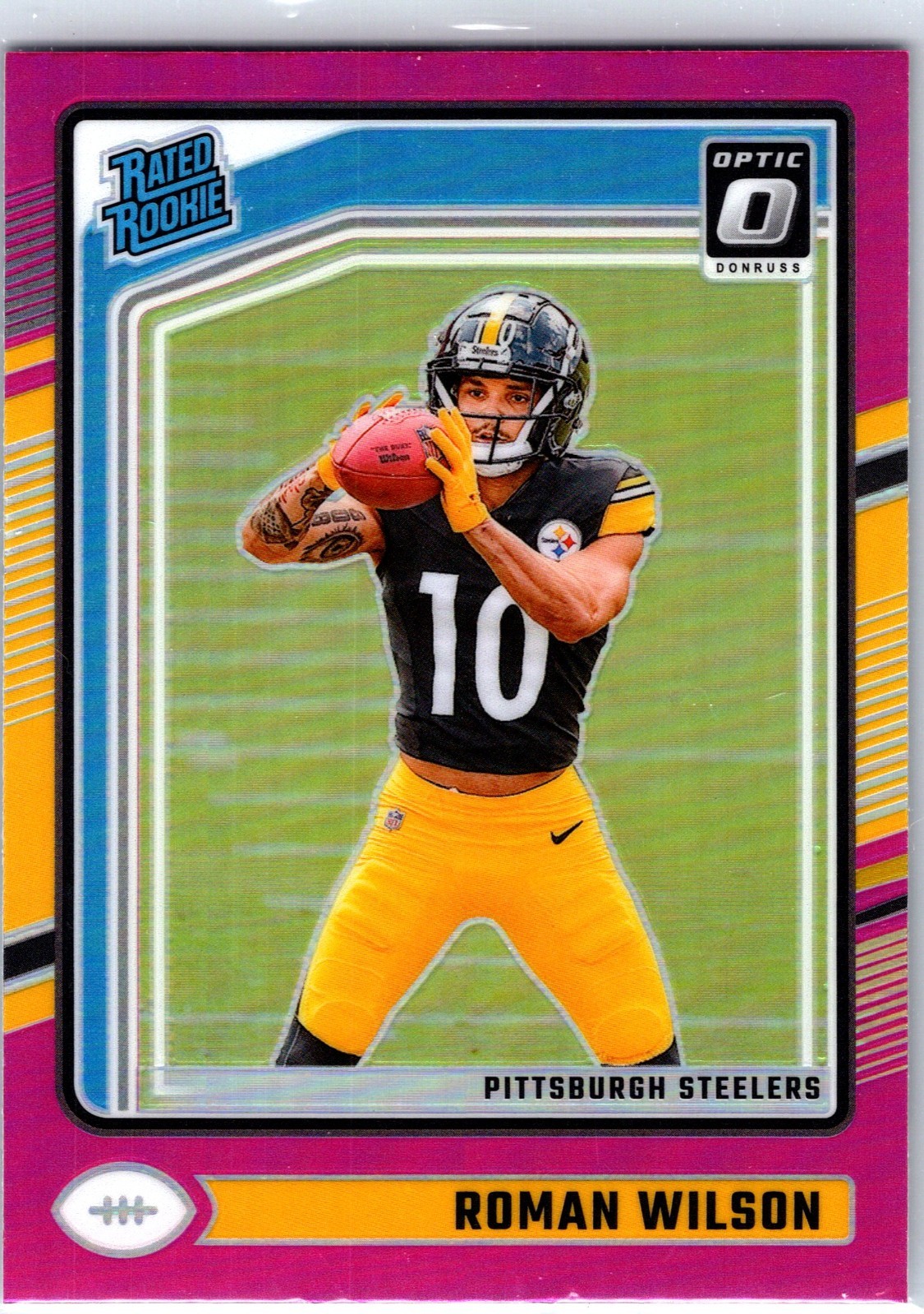2024 Panini Donruss Optic - Rated Rookie Roman Wilson #285 Pink Prizm (RC)