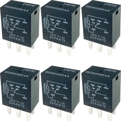 6-Pack 21911C 05269988AA Relays 12VDC 10A 5-Pin SPDT Automotive Relay -... 