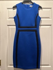 Calvin Klein Blue and Black Color Block Body-Con Sleeveless Evening Dress Size 6