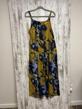 Women’s long Comfortable Strap Mustard And Blue Dress Size M