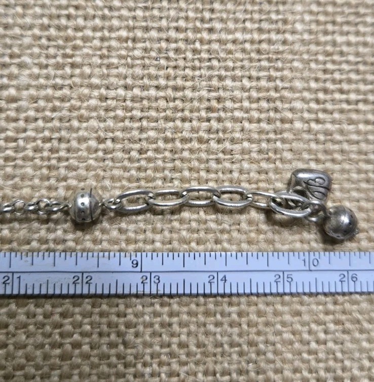 Brighton Silvertone Bead Anklet. Toggle Clasp Hea… - image 7