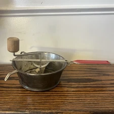 Vintage Food Mill Masher Ricer Red Handle Made In Austria Kitchen Decor