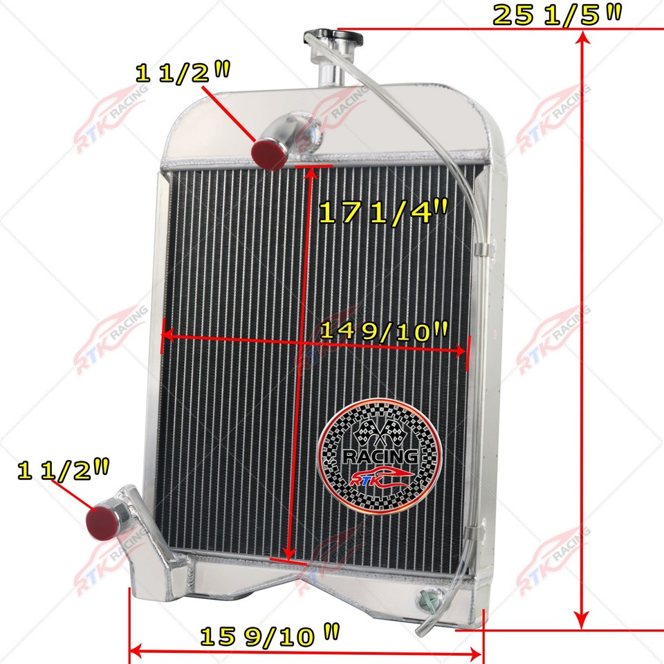 8N8005 86551430 3 Row Radiator Fits Ford 8N 9N 2N Tractors 1939-1952 ...