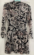 Zara Dress Size Small NWT High Neck Gathered Sides Invisible Back Zipper Lined