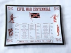Vintage 1965 Civil War Centennial Glass Tray with List of Famous Battles