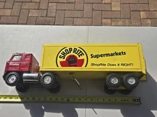 Vtg Ertl Shop Rite Supermarkets Semi Truck & Trailer Pressed Steel 2 Rear Doors