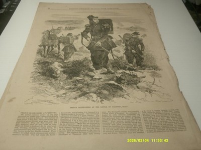 1850'S FULL PG,BALLOU'S DRAWING ROOM COMPANION FRENCH SKIRMISHES PALESTRO ITALY