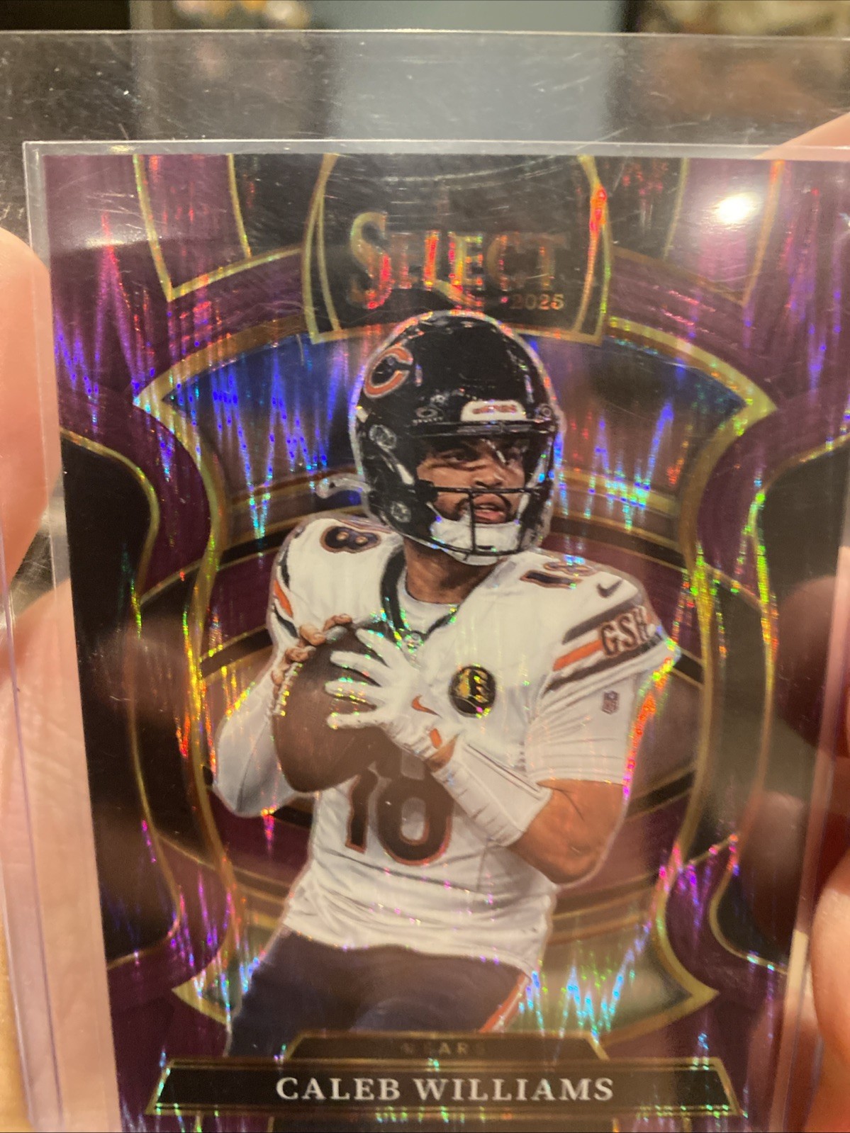 2025 Panini Select Concourse Caleb Williams #73 Purple Shock  Prizm 607/699