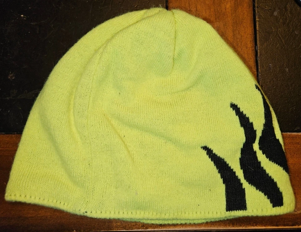 Spyder Flame Beanie Yellow Black Youth 8-20 Y2K Winter Sportswear Streetwear - Image 2 of 3