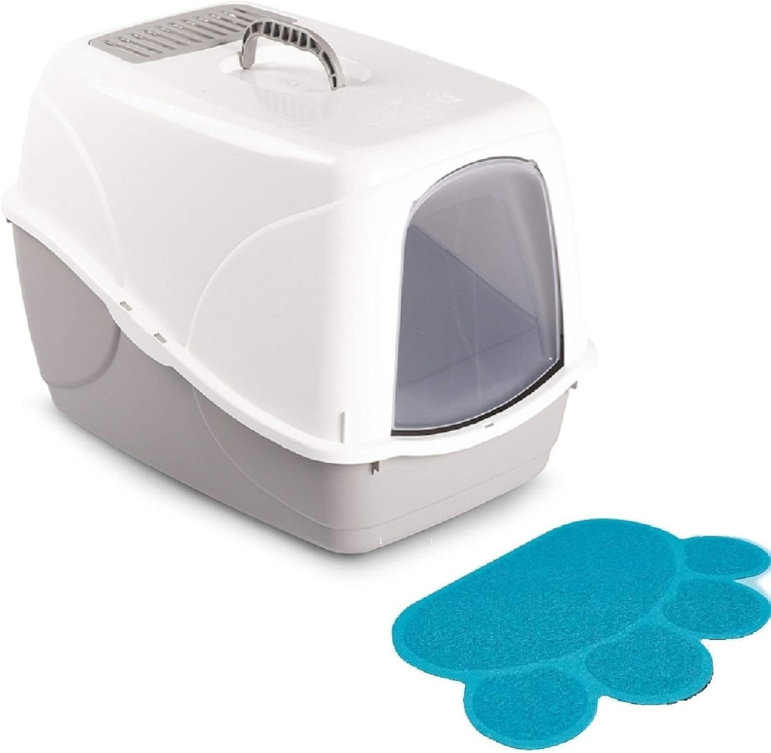 Toilette Chiusa per Gatti 54x38cm + Tappetino Antiodore | Igiene Casa