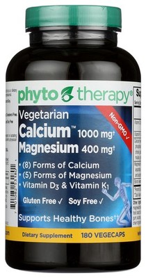 Phyto Therapy Vegetarian Calcium With Magnesium 1000 Mg 400 180 Vegecaps