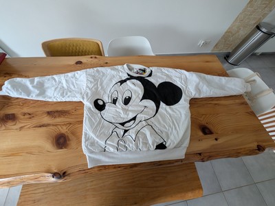 Vintage 1980s Disney Mickey Mouse Comic Pull Réversible , Taille M/L
