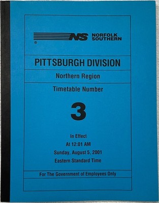 Norfolk Southern Pittsburgh Div, Northern Region, ETT #3, 5. August 2001