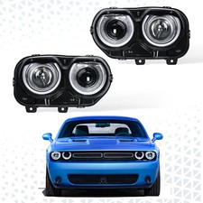Fit For 2015-2018 Dodge Challenger Pair Headlights Headlamps Assembly W/ LED DRL