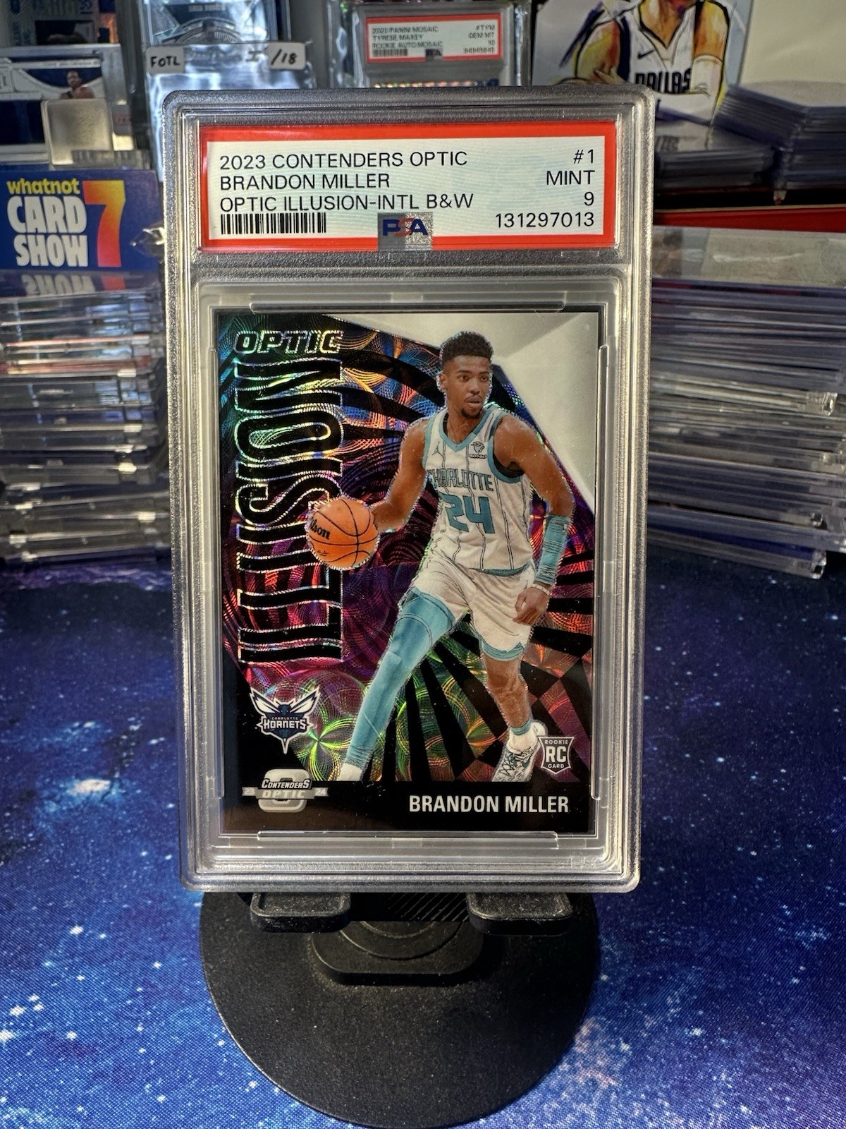 2023-24 Panini Contenders Optic Illusion Brandon Miller B&W Prizm 24/25