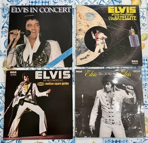 ELVIS PRESLEY Job Lot Vinyl Bundle FOUR 1970’s Concert LP Albums RCA Records EX.