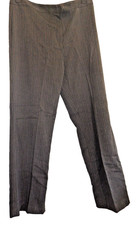 Marks & Spencer Polyester Knit Trousers Size 16 Long Chocolate Stripe 40deg