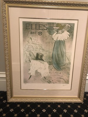 HENRI De TOULOUSE LAUTREC Framed Lithograph Elle s #87 of 275 Albi Museum Stamp